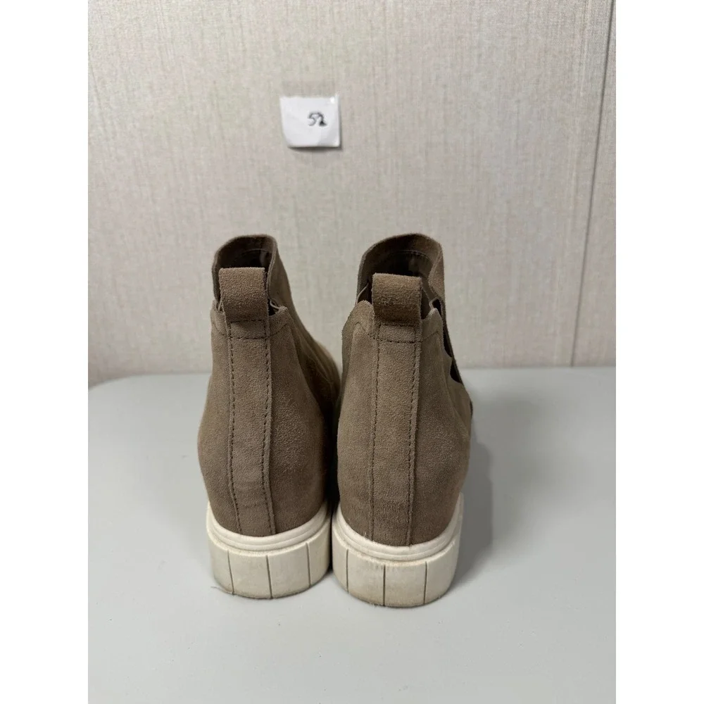 Dolce Vita Zabie Taupe Suede Hidden Wedge‎ Platform Sneakers Womens 9.5M